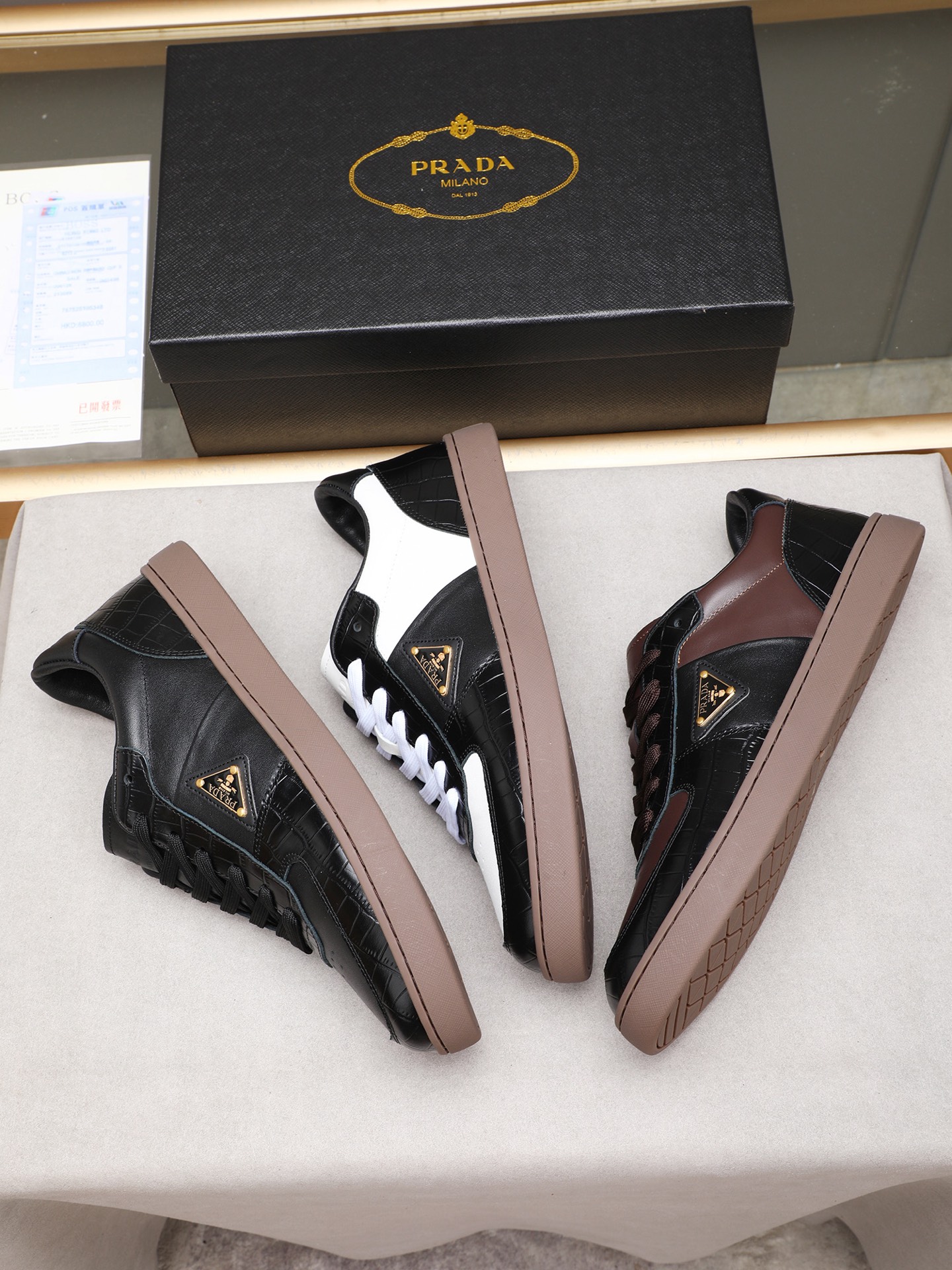 Prada Men's Leather Low-Top Sneakers Casual Fashion Sneakers 10 i1746696379911 8905 0 8