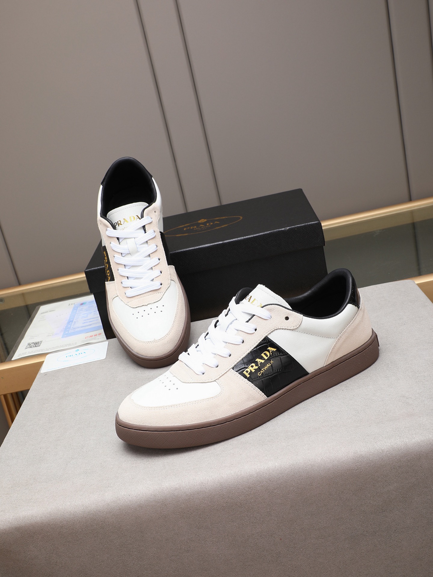 Prada Men's Fashion Sneakers, Leather Upper, Breathable Lining, Size 38-44 9 i1746697191960 2503 0 7