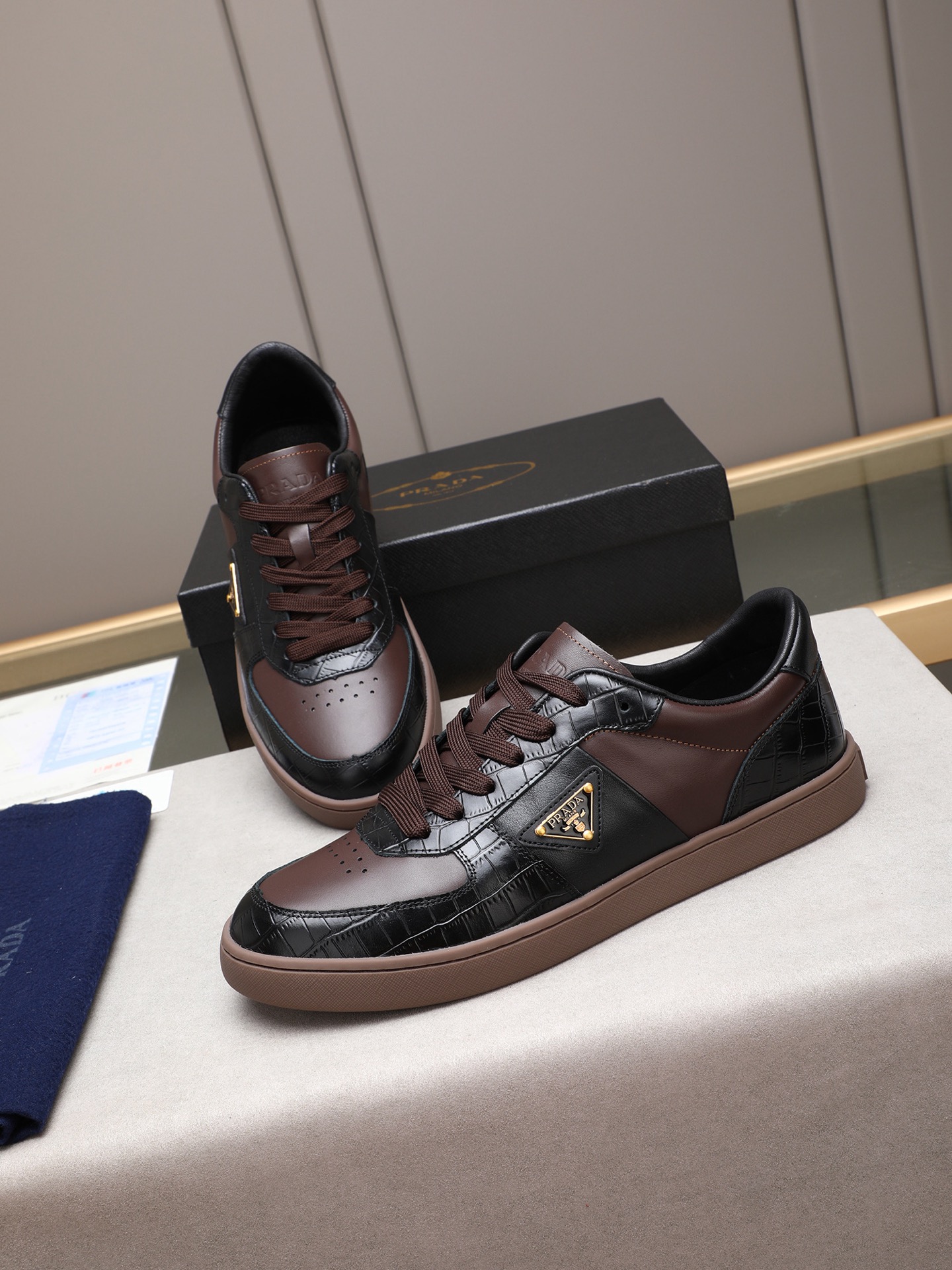 Prada Men's Fashion Sneakers Low-Top Leather Casual Shoes Size 38-44 9 i1746697304221 8435 0 7