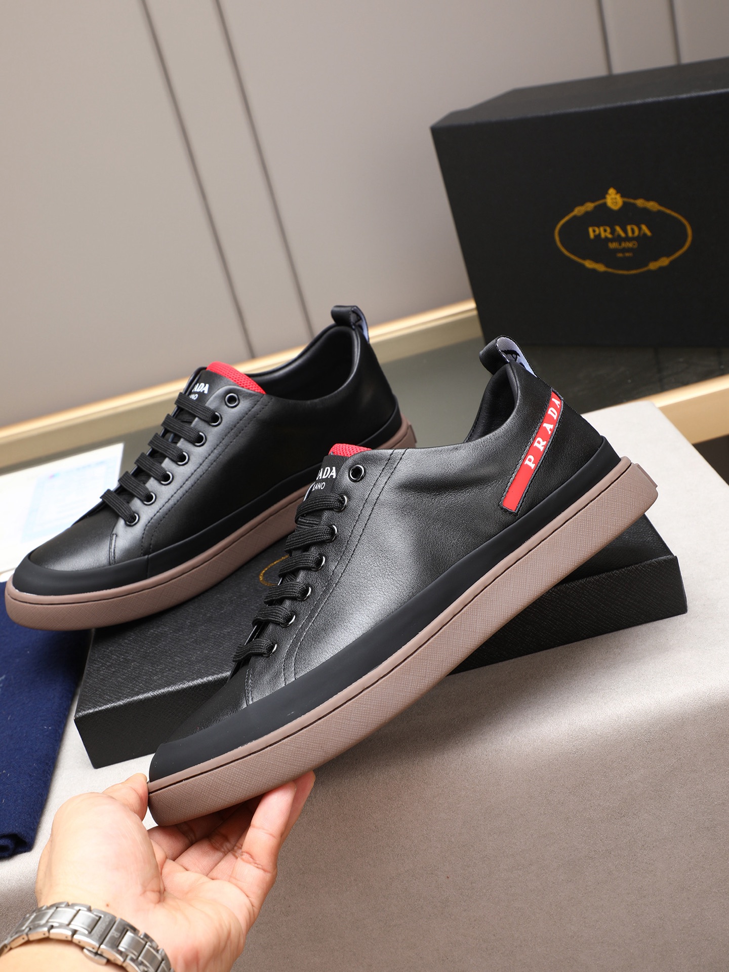 Prada Men's Leather Casual Sneakers Designer Fashion Comfort Shoes 3 i1746697814456 3765 0 1