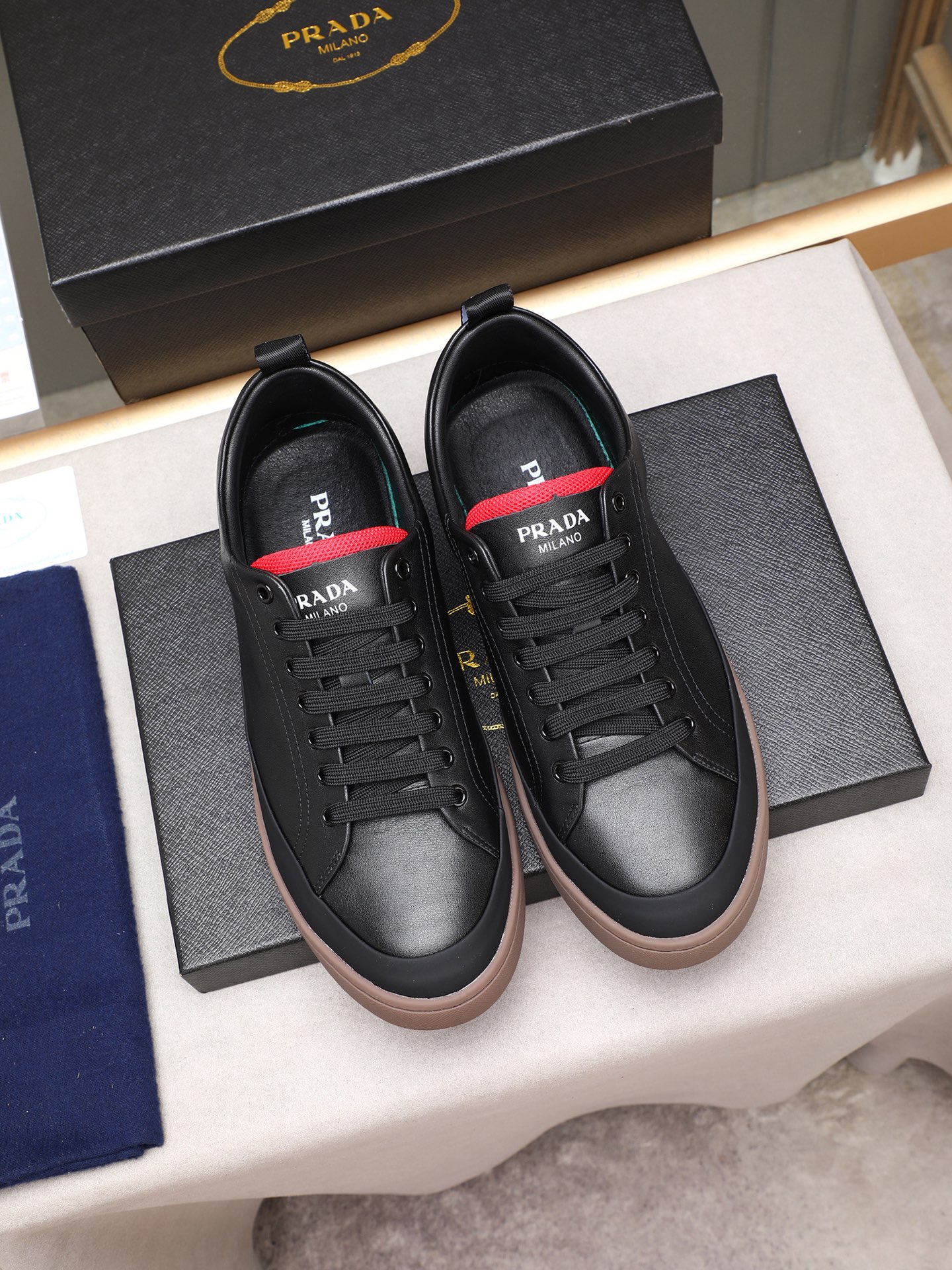 Prada Men's Leather Casual Sneakers Designer Fashion Comfort Shoes 8 i1746697816108 7080 0 6