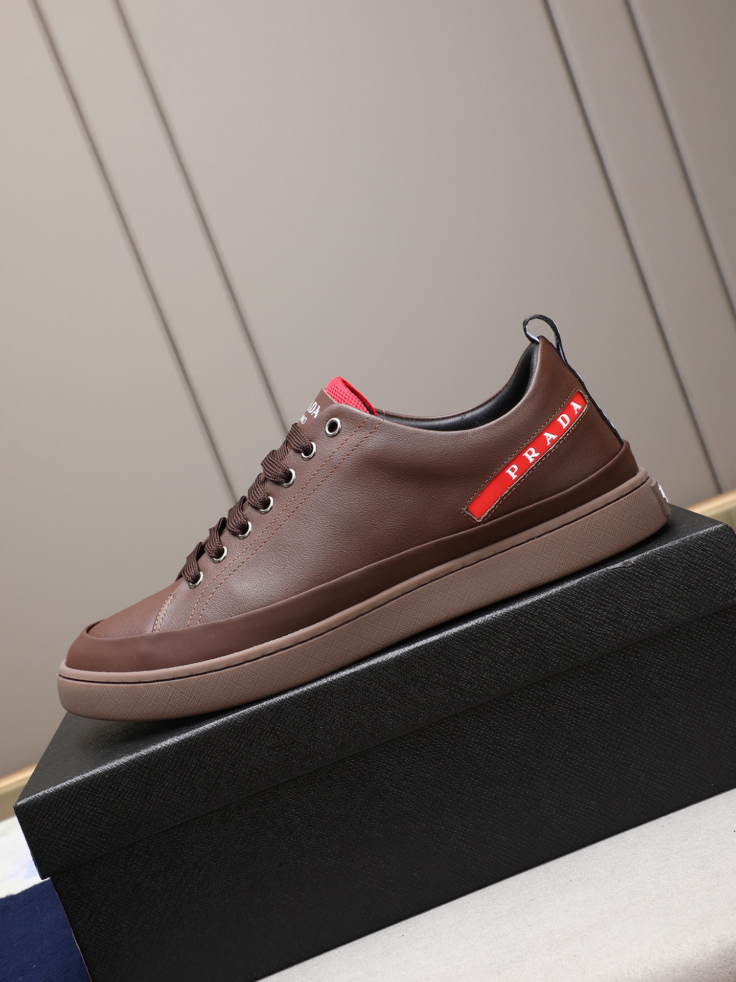 Prada Men's Leather Low Top Sneakers Brown Casual Shoes Size 38-44 7 i1746697861594 9826 0 5