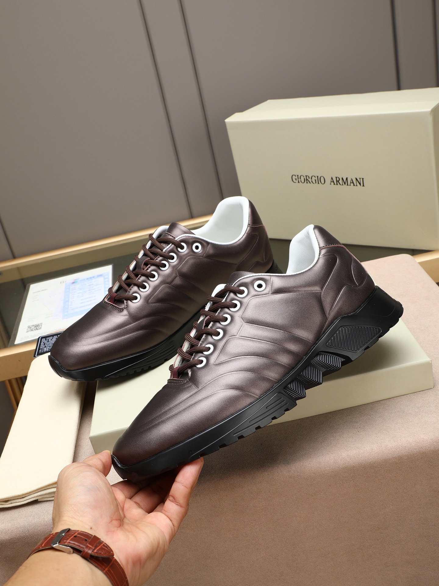 Armani Style Leather Men's Shoes Lookbook Reference image 2