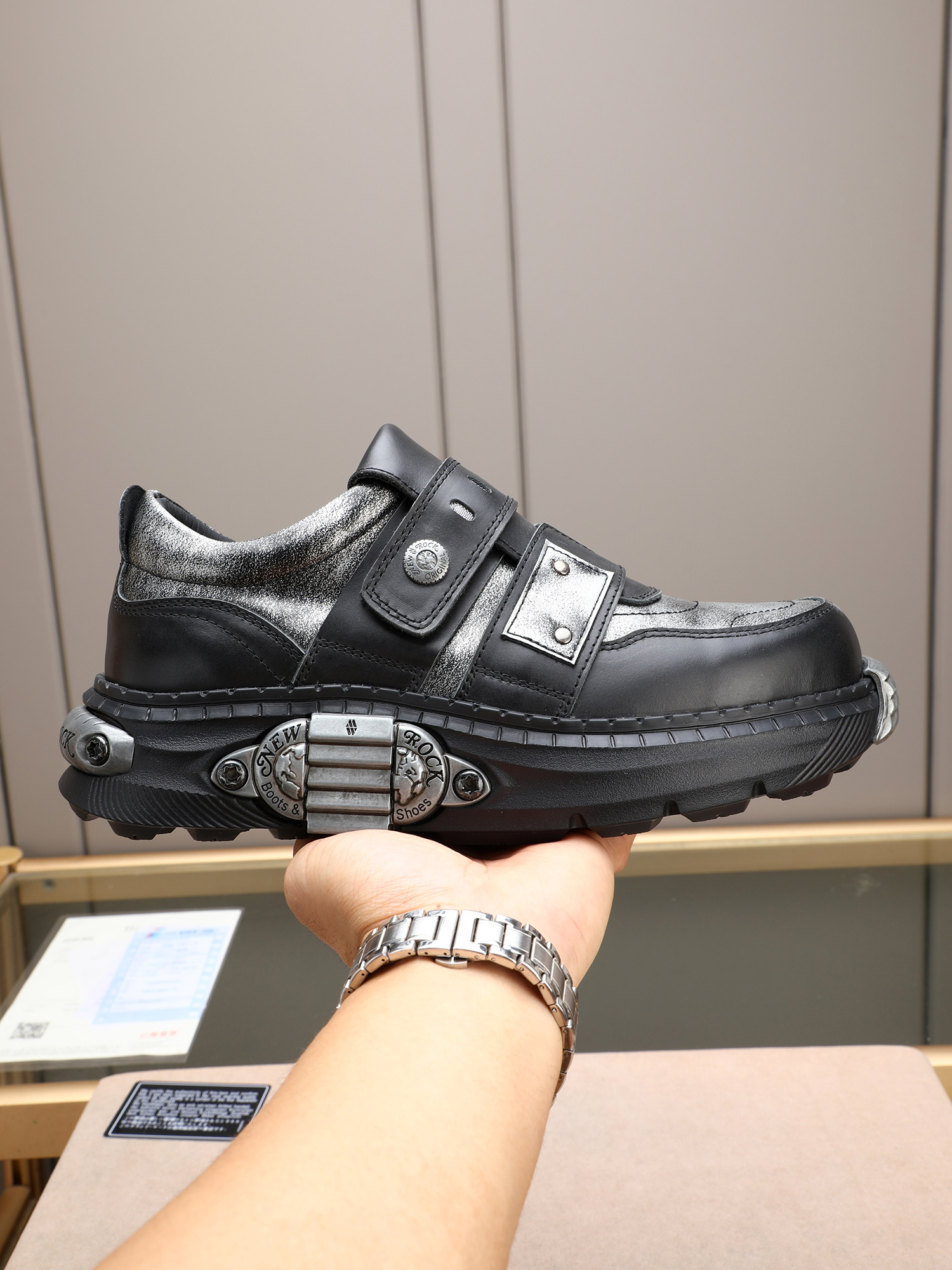 NEWROCK Tanker Leather Platform Punk Rockabilly Lolita Cosplay Shoes