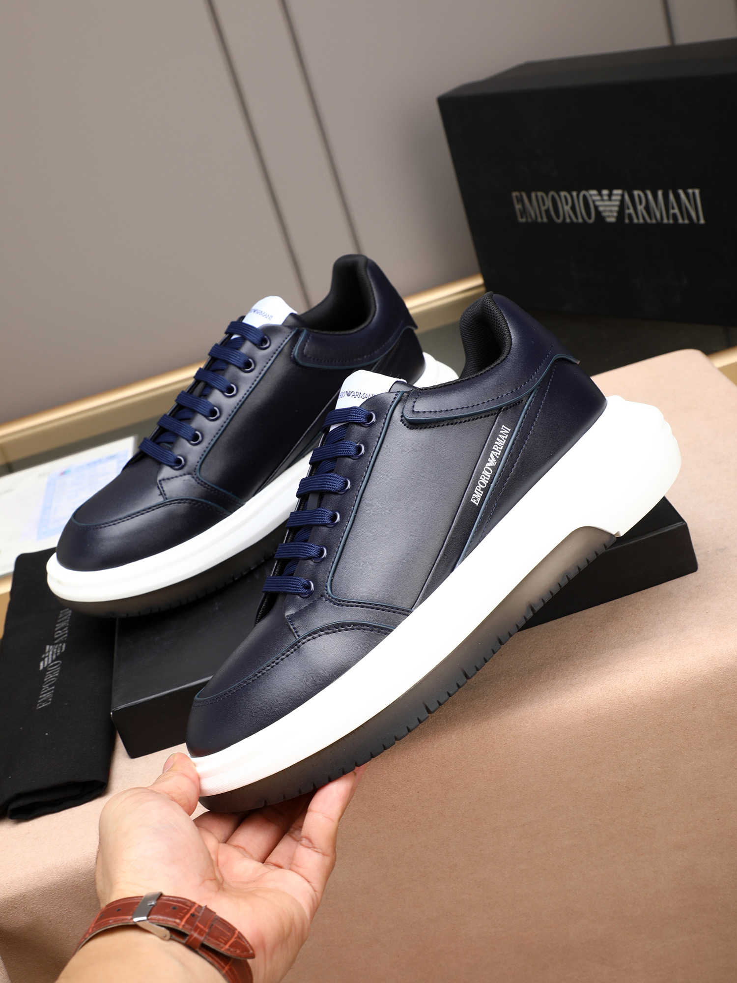 Armani Style Leather Men's Shoes Lookbook Reference image 2