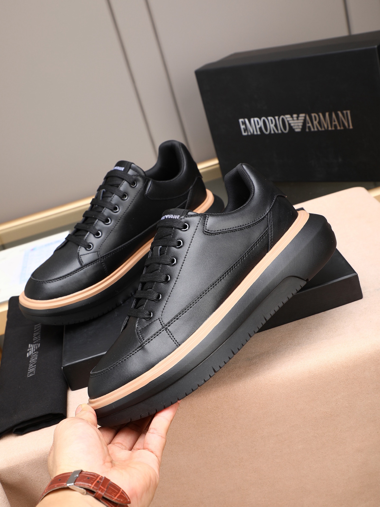 Armani Style Leather Men's Shoes Lookbook Reference image 2