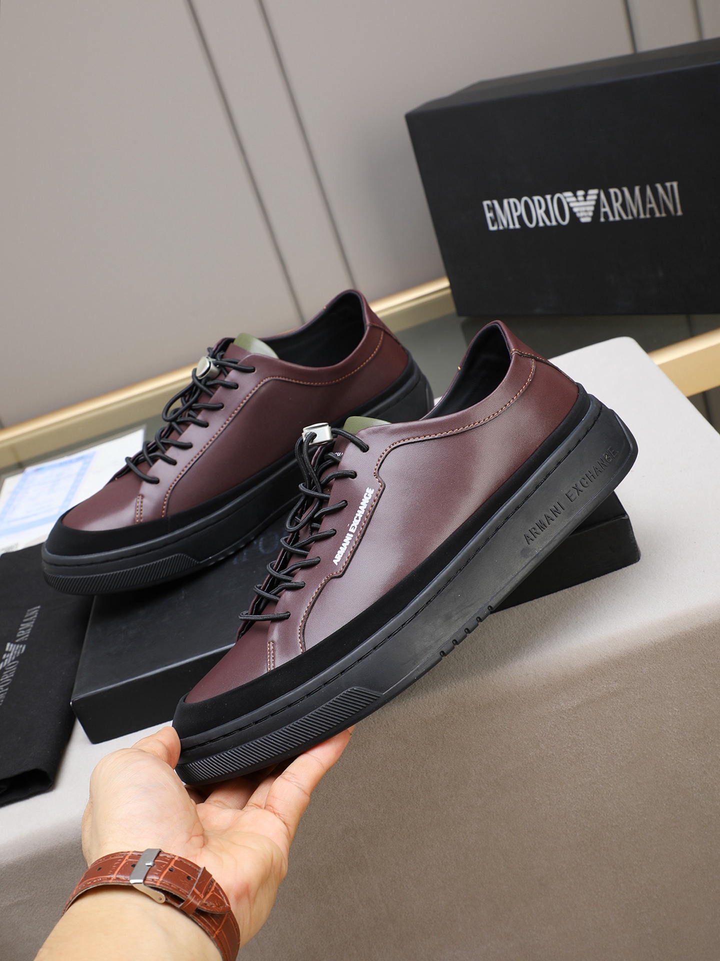 Armani Style Leather Men's Shoes Lookbook Reference image 2