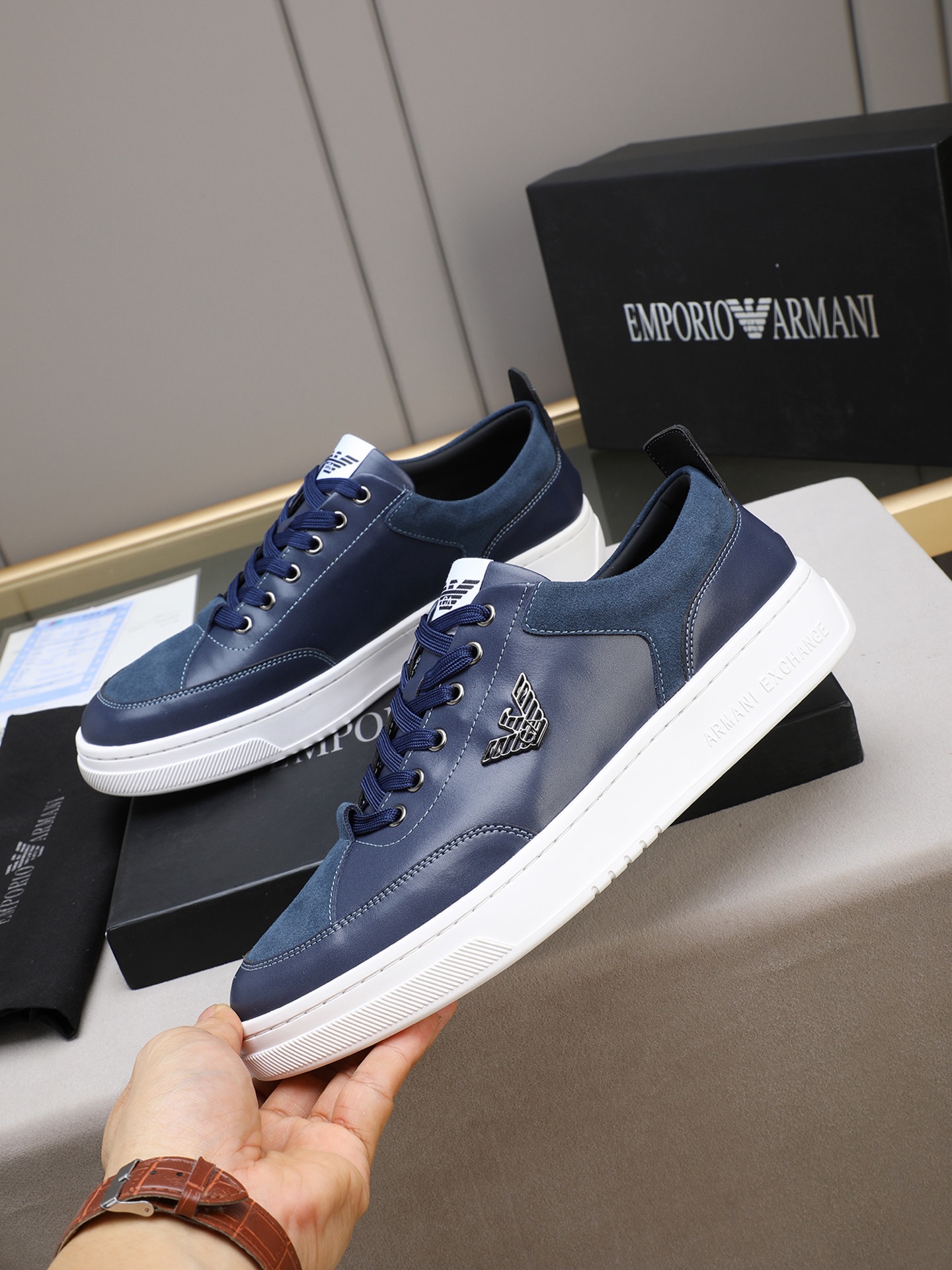 Armani Style Leather Men's Shoes Lookbook Reference image 2