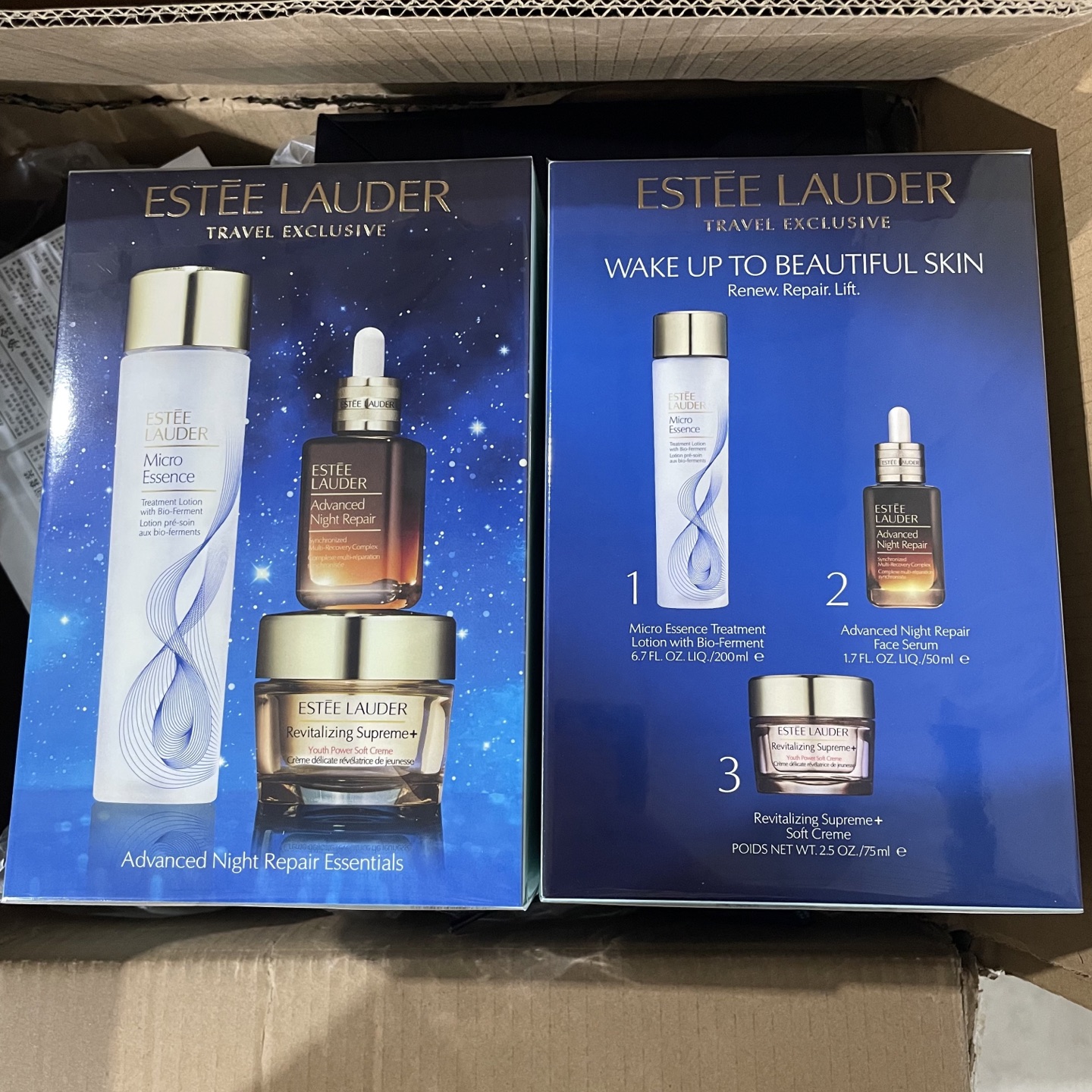 通用/ Estee Lauder Set de Tres Piezas Reparación Activa Versión 26 Mingtong Esencia de Pequeña Botella Marrón 50ml Agua O…