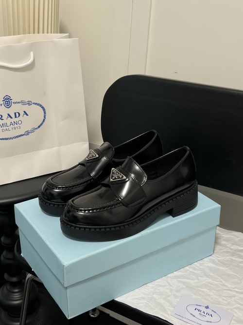 Prada Silver Logo Leather Loafers Chunky Platform Designer Shoes 1 Prada Silver Logo Leather Loafers Chunky Platform Designer Shoes