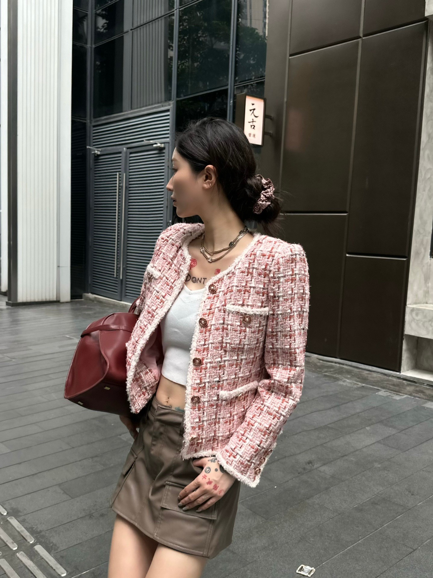 Chanel Ropa Abrigos y chaquetas Rosa Marco de madera a cuadros