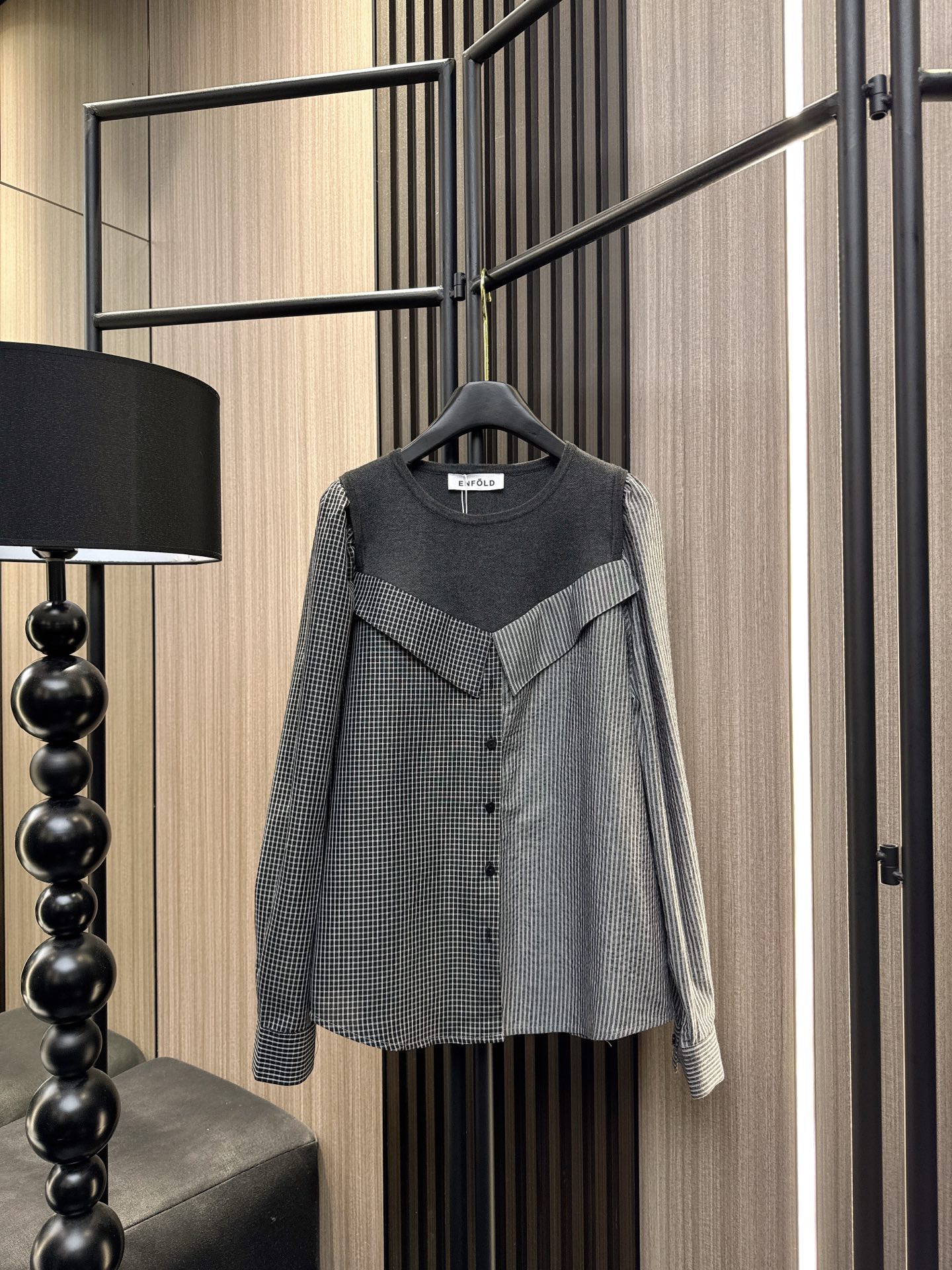 ✨✨✨ENFOLD✨✨✨ 2025秋冬新款💫条纹格子衬衫拼接针织假两件上衣，一件搞定所有搭配！精选优质面