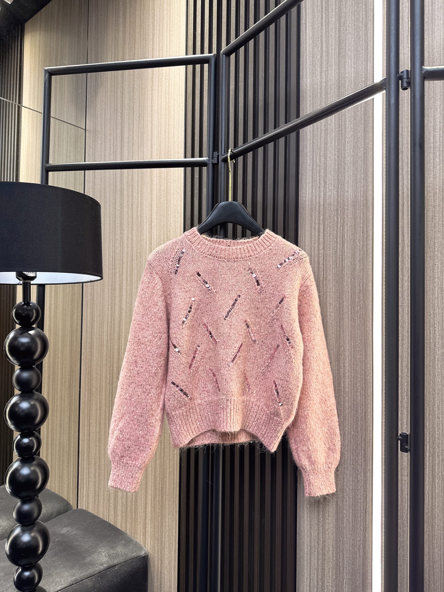 ✨✨✨miumiu✨✨✨2025秋冬新款💫 「闪耀一季」70%羊毛混纺30%棉质亮片上衣 ✨ 温暖与闪耀