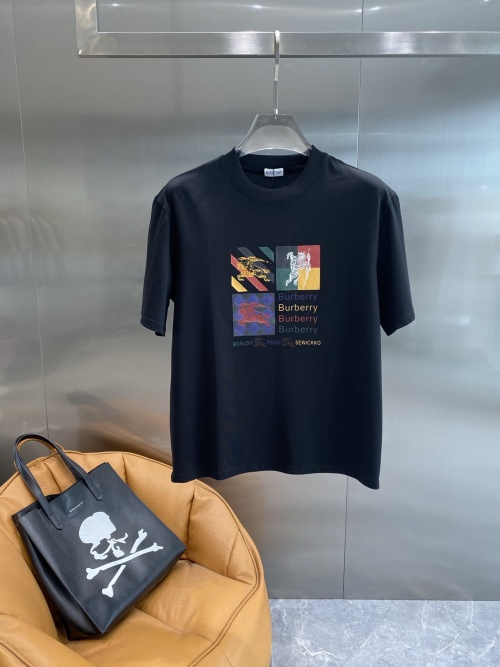 Burberry Women's Black Cotton T-Shirt with Colorful Graphic Logo 1 Burberry Women's Black Cotton T-Shirt with Colorful Graphic Logo