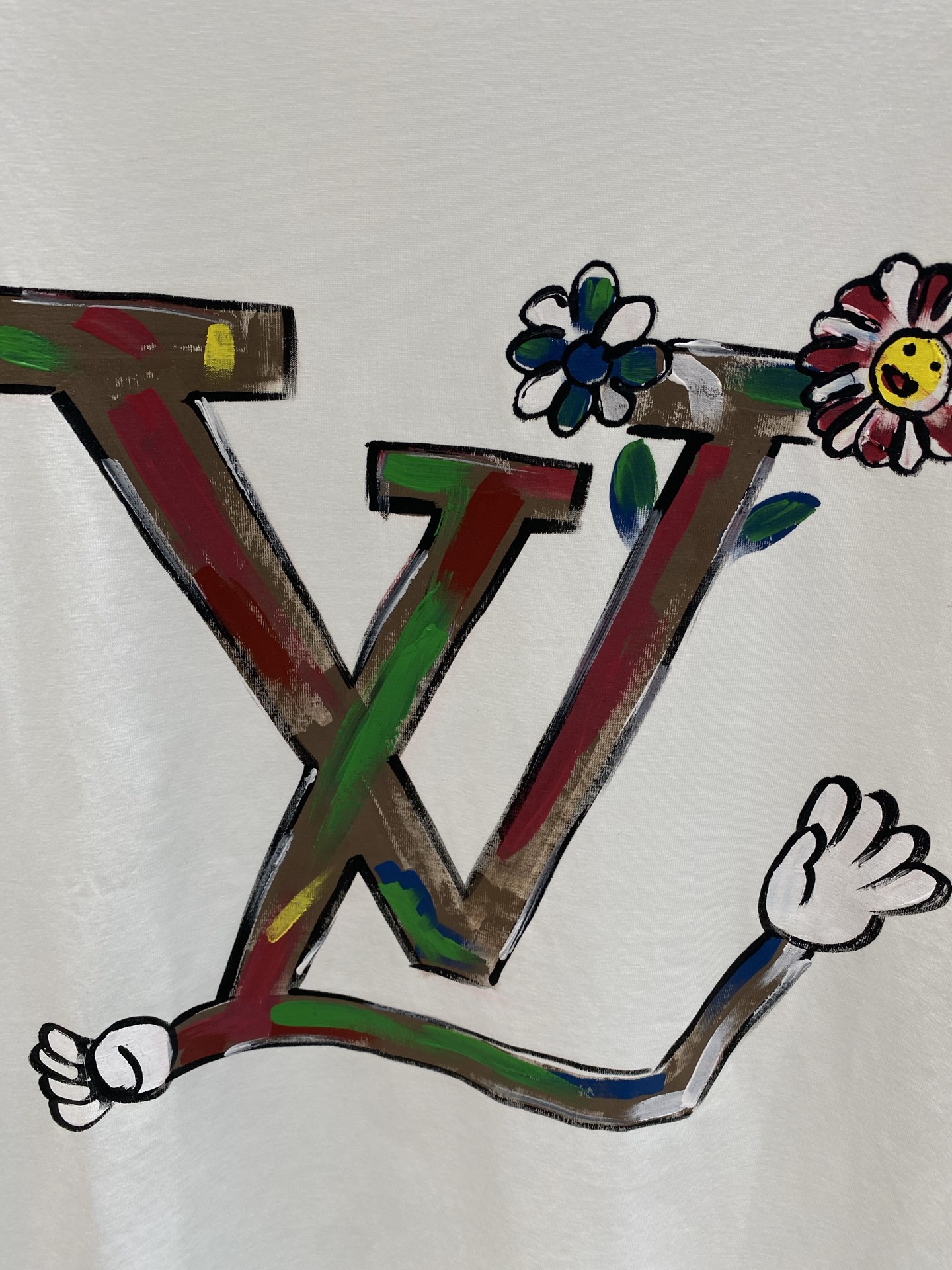 《𝙉𝙚𝙬🤍🖤驴家》路易威*LV 25ss春夏新款首发专柜最新款短袖圆领T恤 手绘工艺 高端订制 设计前卫