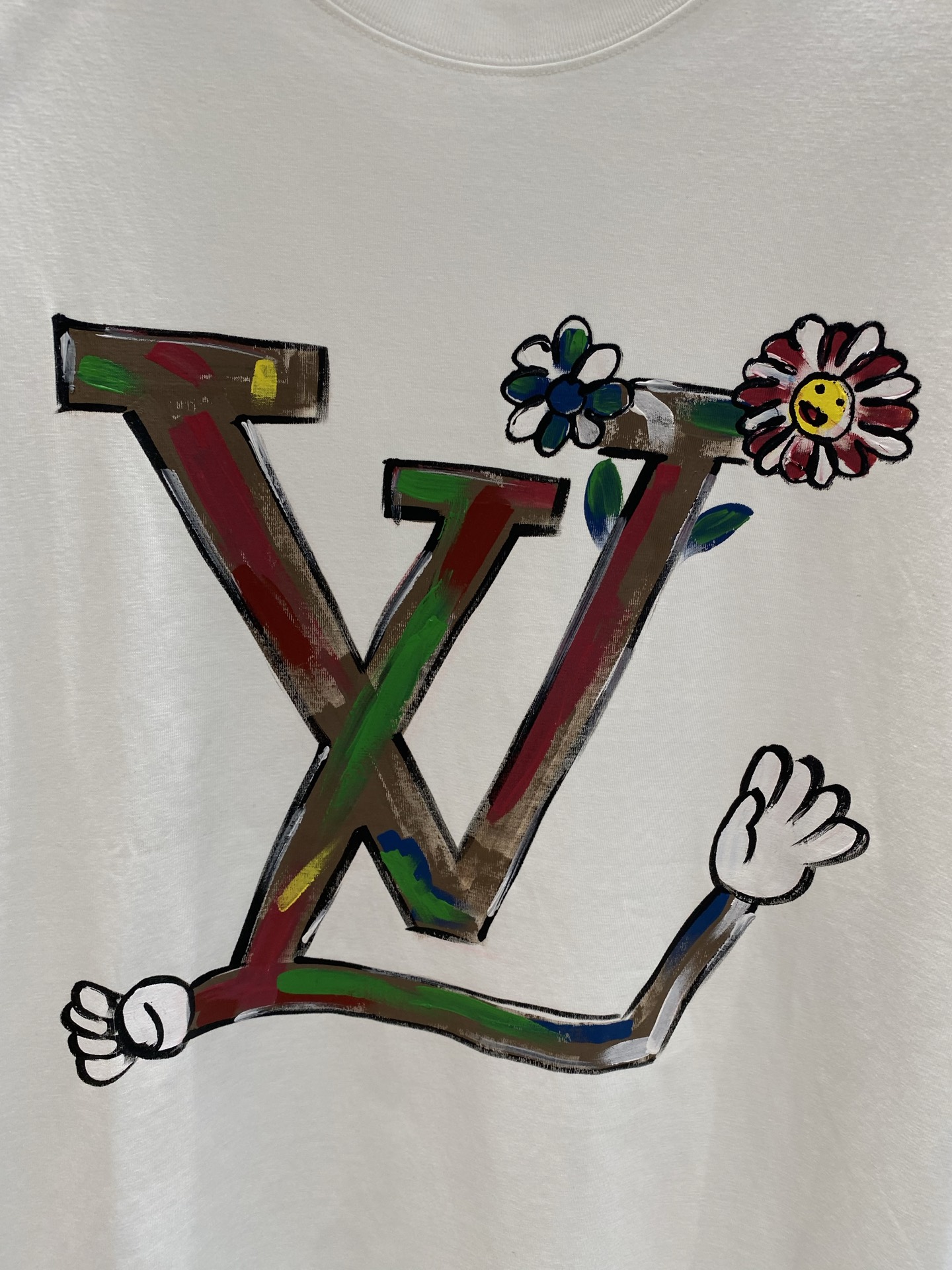 《𝙉𝙚𝙬🤍🖤驴家》路易威*LV 25ss春夏新款首发专柜最新款短袖圆领T恤 手绘工艺 高端订制 设计前卫