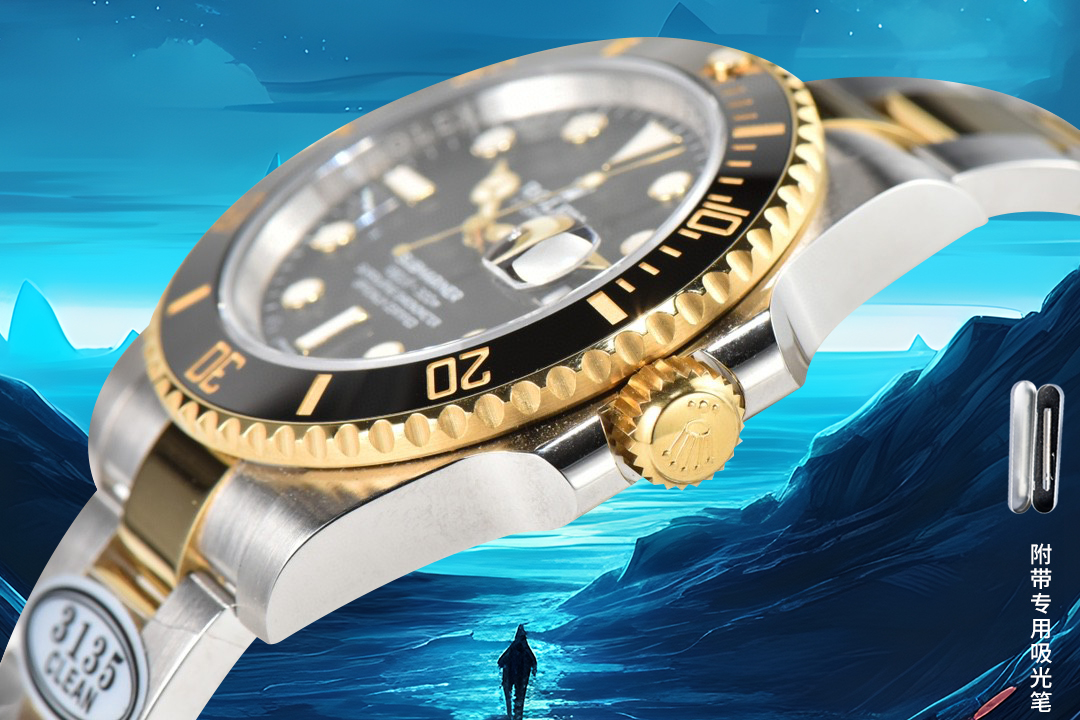 2025最新升级🔥-clean厂/C厂配送吸光笔。 劳力士124060 submariner水鬼
1:搭载一比一超级3235/3130/3135/3230一体机芯  无卡度机芯装饰 机芯及其稳定
2:整表904L精钢 /搭配ar厂钢带 
3:表盘使用市场独家"锅盖字面" 无面脚设计 ps:有面脚的成本低很多 
4:全市场唯一日历字体对版 后续1-31号挨个字体真假对比 
5:唯一做到指针夜光/字钉夜光 做到同色 因为都是第三方工厂加工+自购瑞士 c1+c3夜光粉 
6:字钉ip白金电镀 
7:陶瓷绿圈使用独家clean绿圈v4版本 颜色无限接近原装 clean陶瓷类配件 无需赘述 高品质象征 /谨防假clean圈 注意区分
8:温润如玉夜光珠 不死白 clean陶瓷圈+夜光珠完美复刻 
虽然clean的款式不多 但是几乎款款均为精品 彻底解决世面上的大部分水鬼痛点，只为极致而生 clean-submariner！