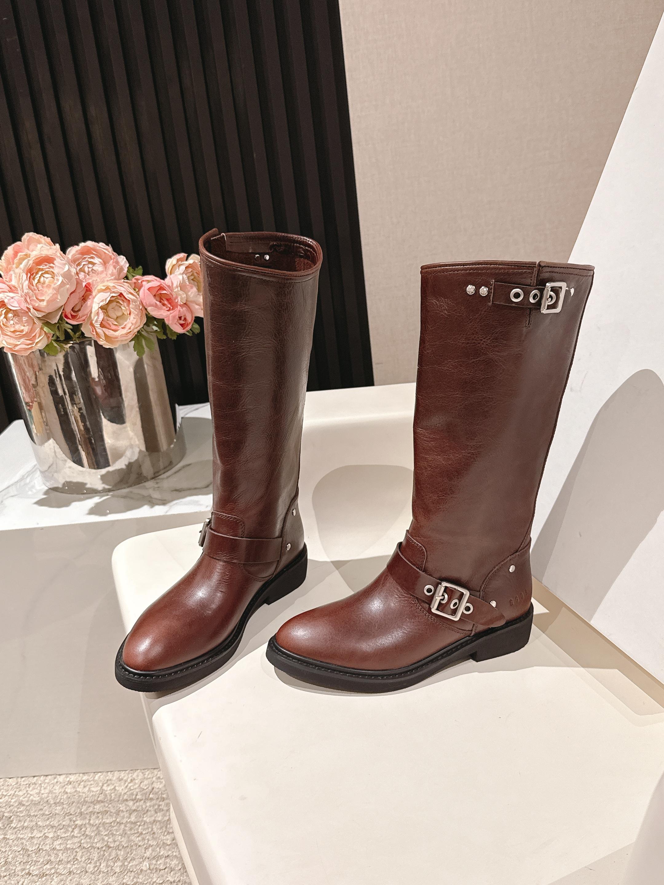 Golden GOOSE 2025 New Western Cowboy Knight Boots: Stylish Cowskin Boots in Sizes 35-39. - 图片 2