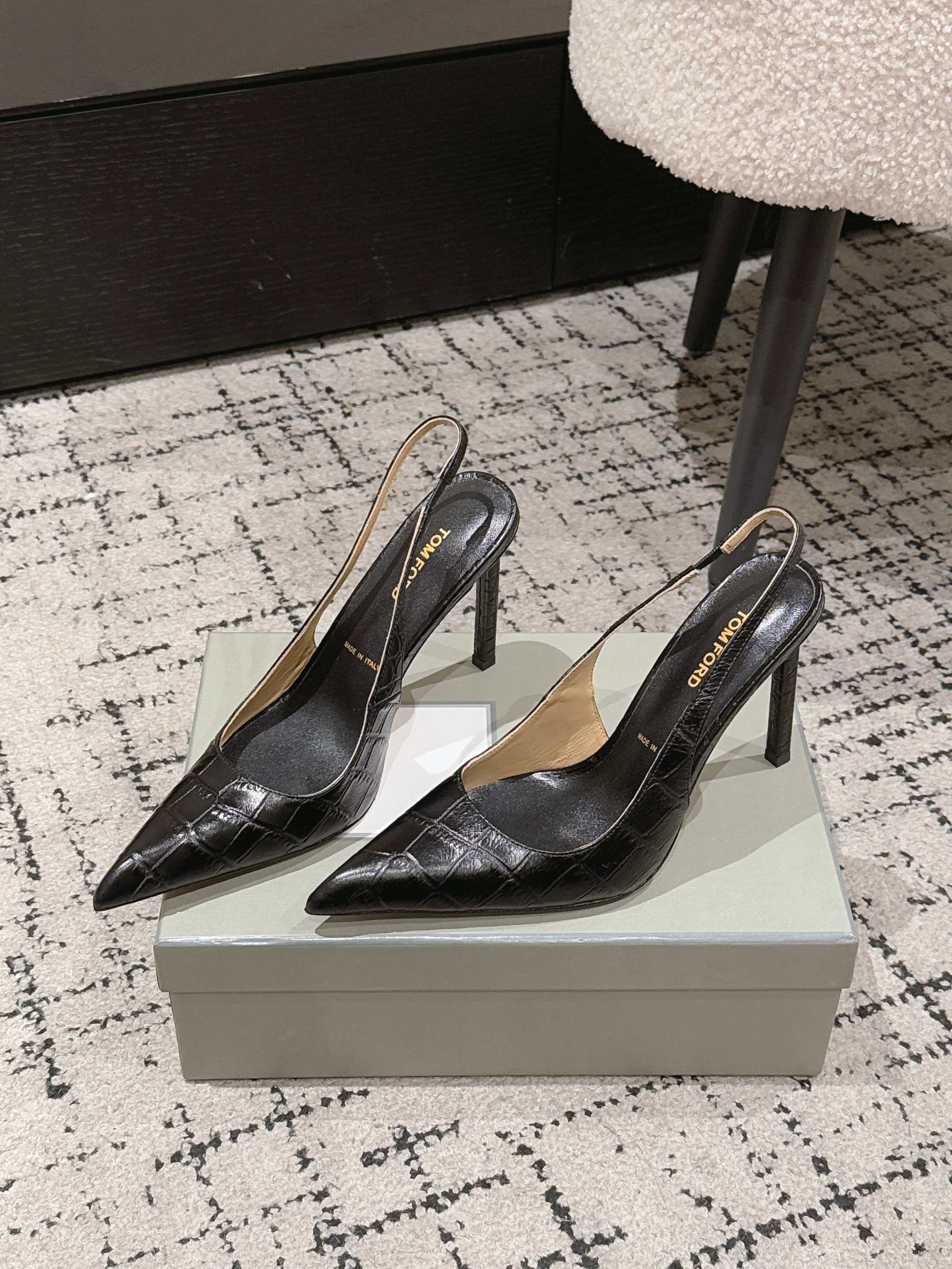 Tom Ford Black Slingback Pumps