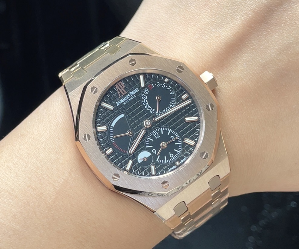 Audemars Piguet Royal Oak Dual Time rose gold case and bracelet green dial 41mm Men s Automatic | BUY WATCHES USA luxury watches
