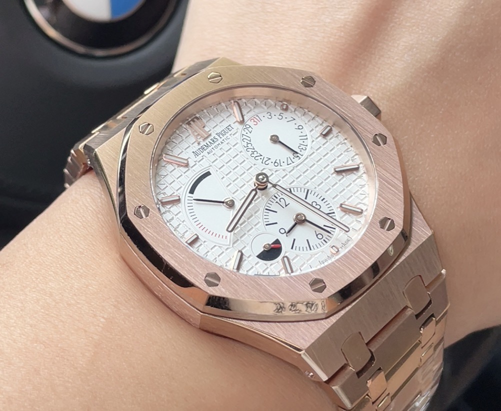 Audemars Piguet Royal Oak Dual Time rose gold case and bracelet, white dial 41mm Men's Automatic