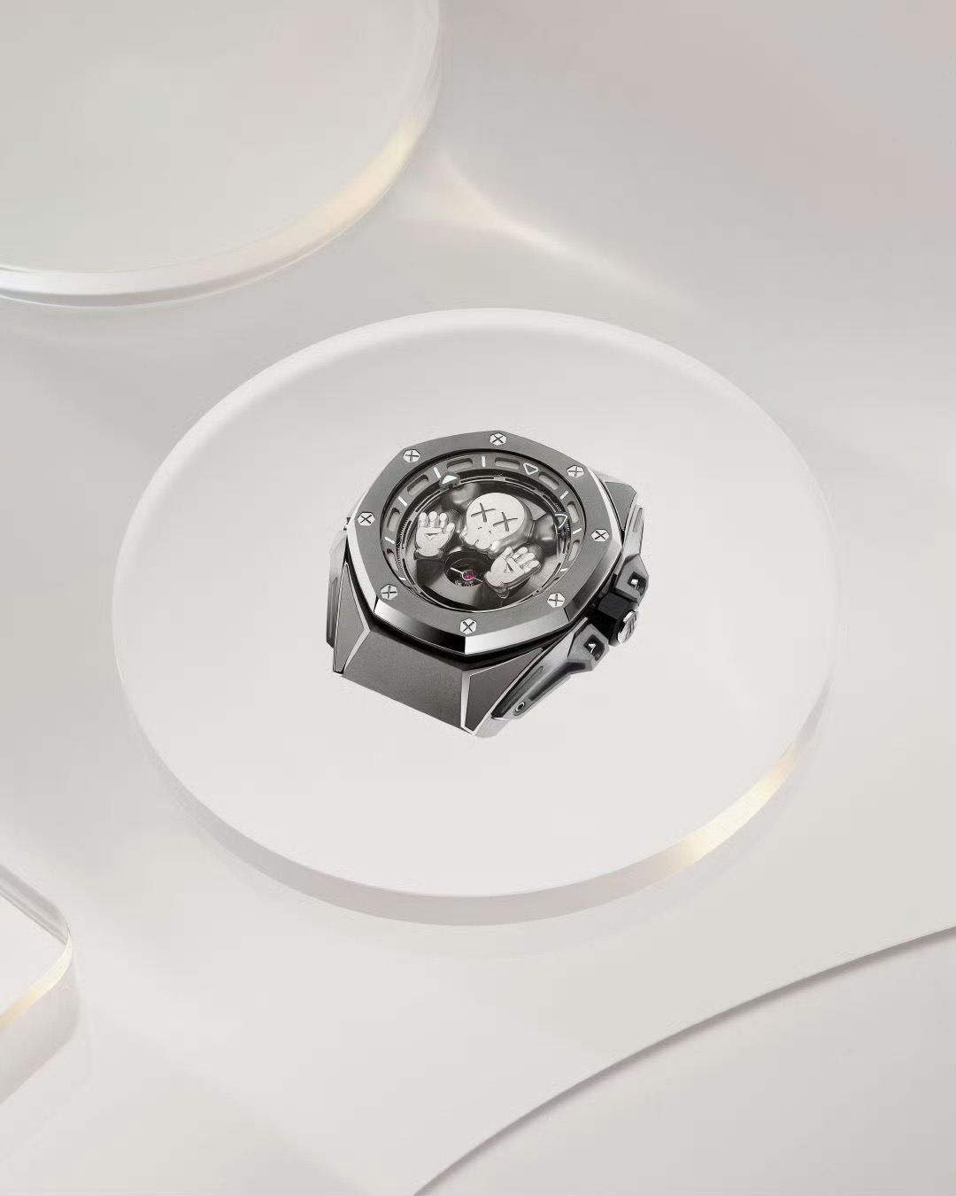 Audemars Piguet Royal Oak Concept Tourbillon "Companion" grey titanium case and bezel, silver skeleton dial, grey strap 43mm Men's Automatic