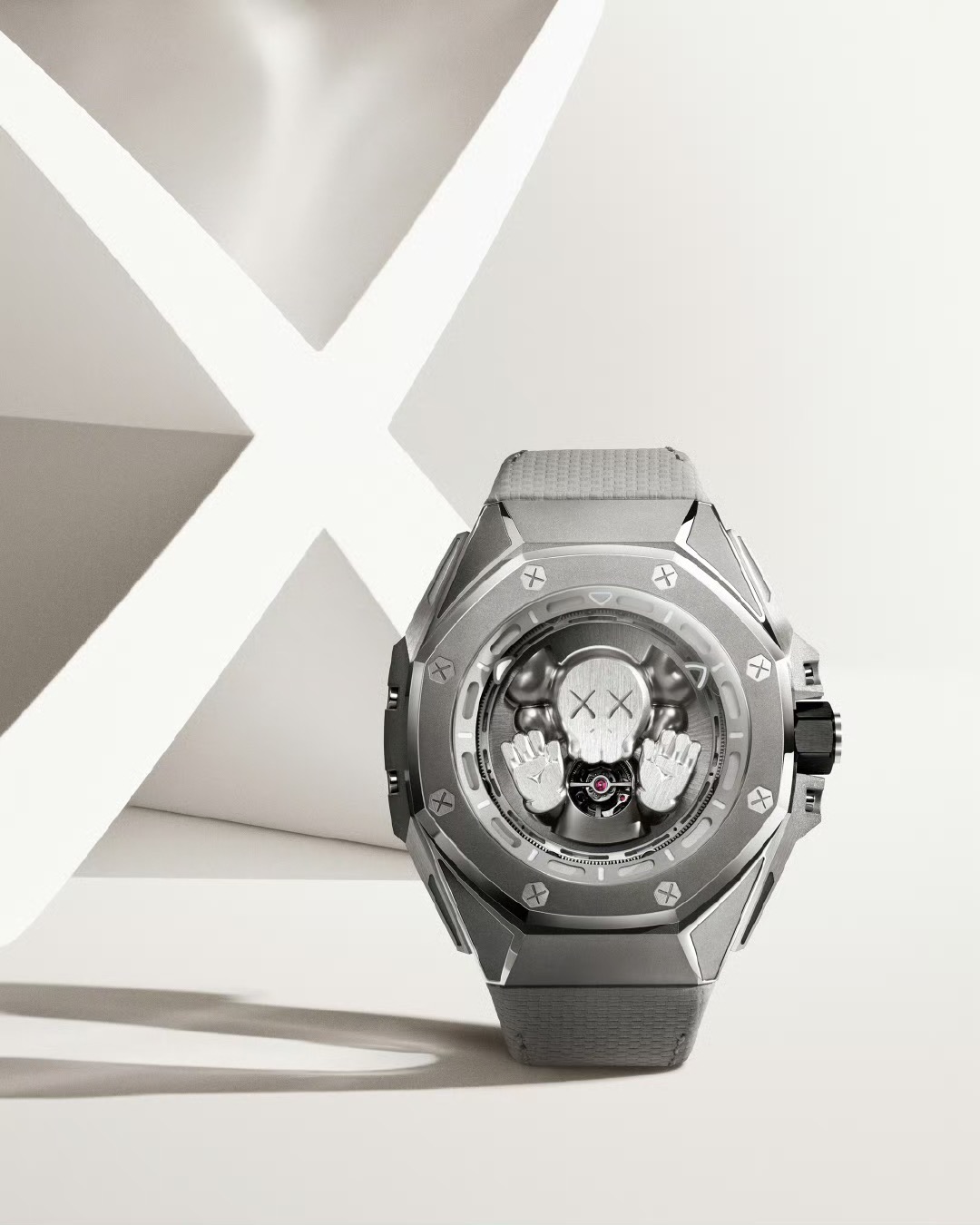 Audemars Piguet Royal Oak Concept Tourbillon Companion grey titanium case and bezel silver skeleton dial grey strap 43mm Men s Automatic | BUY WATCHES USA luxury watches