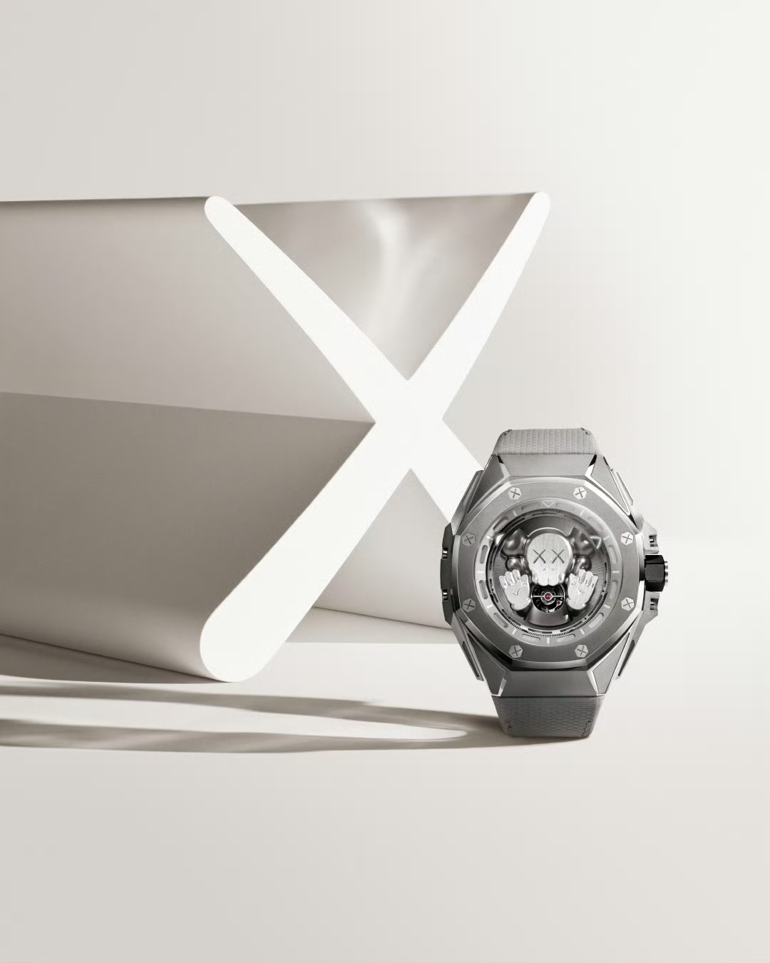 Audemars Piguet Royal Oak Concept Tourbillon "Companion" grey titanium case and bezel, silver skeleton dial, grey strap 43mm Men's Automatic
