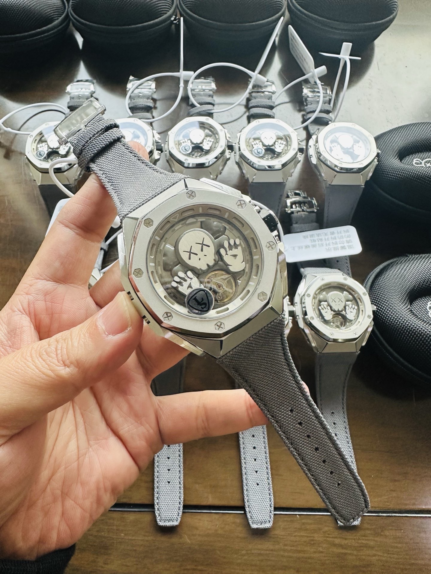 Audemars Piguet Royal Oak Offshore Skeleton silver case bezel skeleton dial grey strap 42mm Men s Automatic | BUY WATCHES USA luxury watches