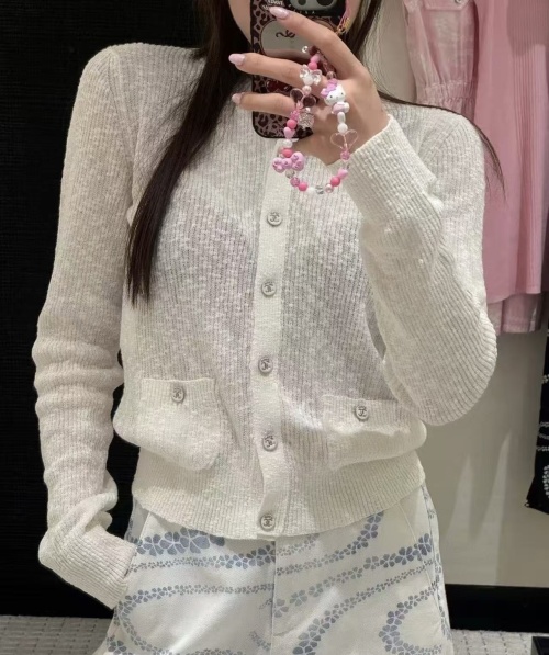 Chanel Beach Collection Knit Cardigan - Lightweight & Breathable Cotton Blend 1 Chanel Beach Collection Knit Cardigan - Lightweight & Breathable Cotton Blend