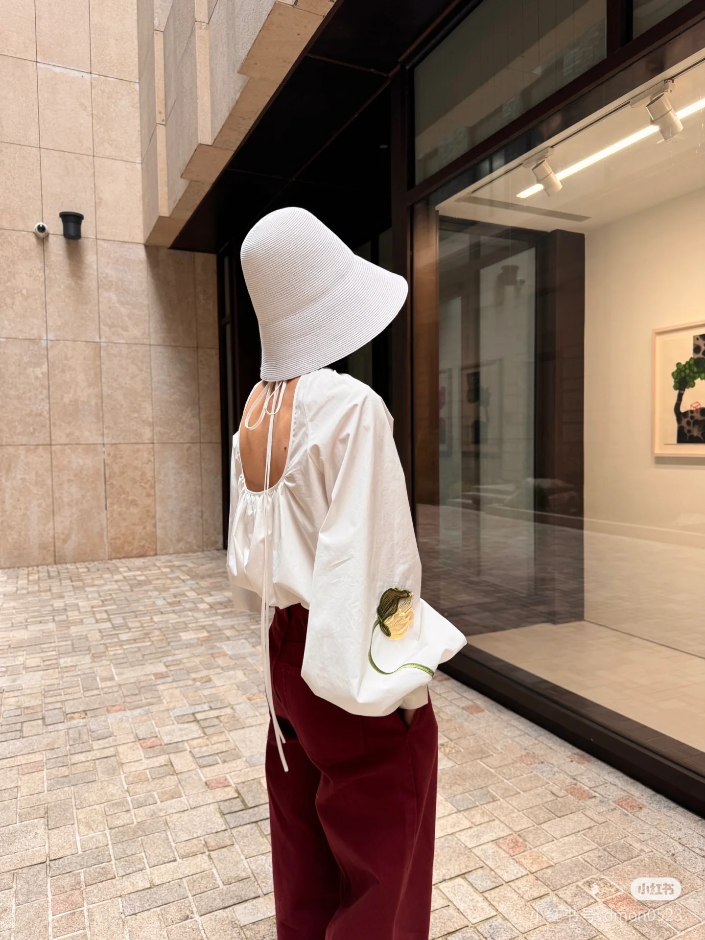 0.25kg/clipped label women's 3D floral detail crewneck shirt top - View 22