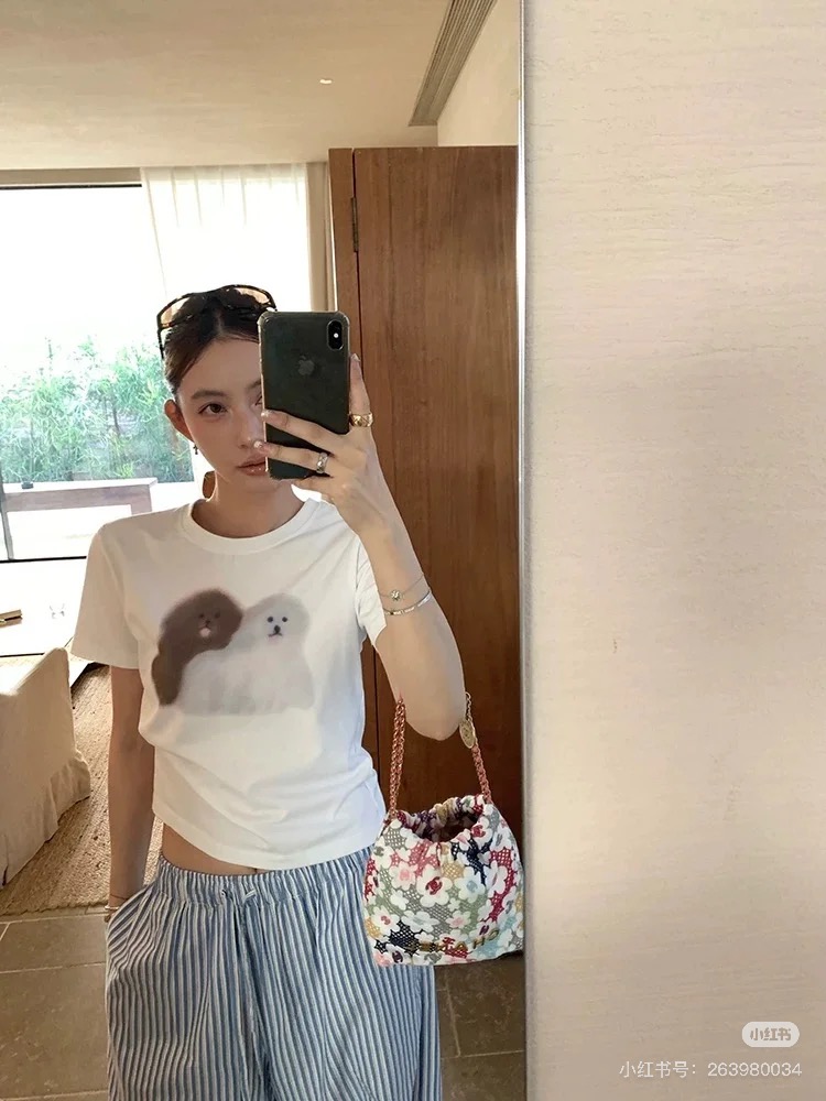 White puppy print T-shirt (0.13kg) - View 16