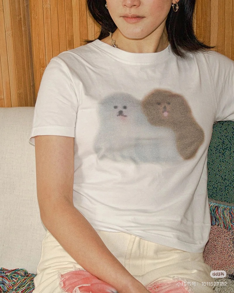White puppy print T-shirt (0.13kg) - View 15