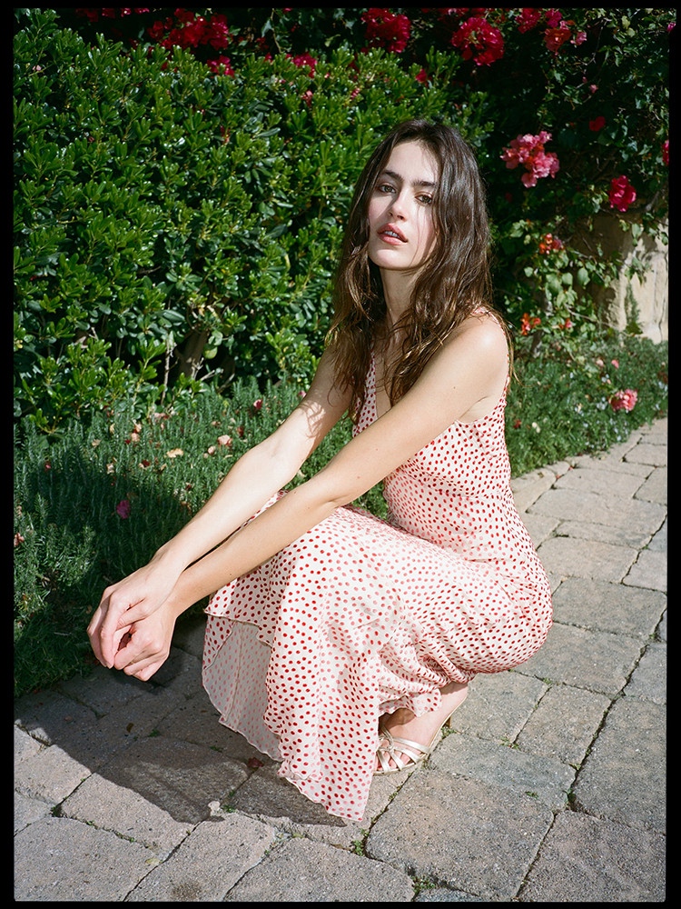 Gentle French V-neck polka dot dress, double-layer silk long dress - View 16