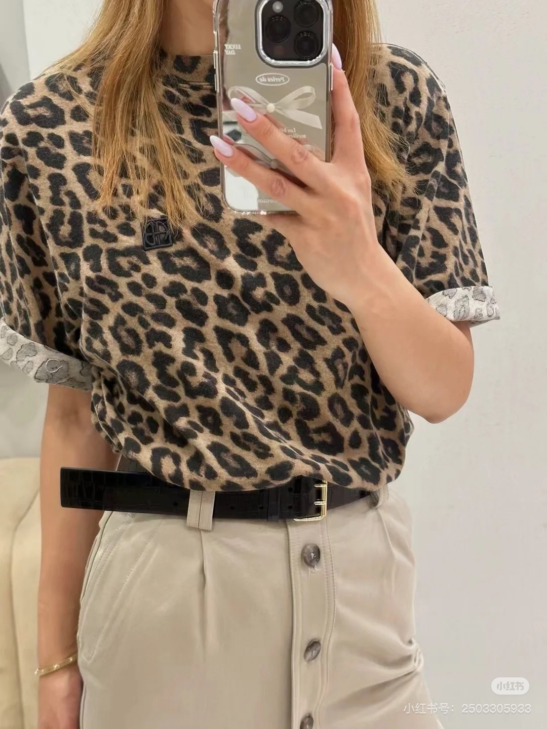 Leopard print short-sleeved top T-shirt - View 22