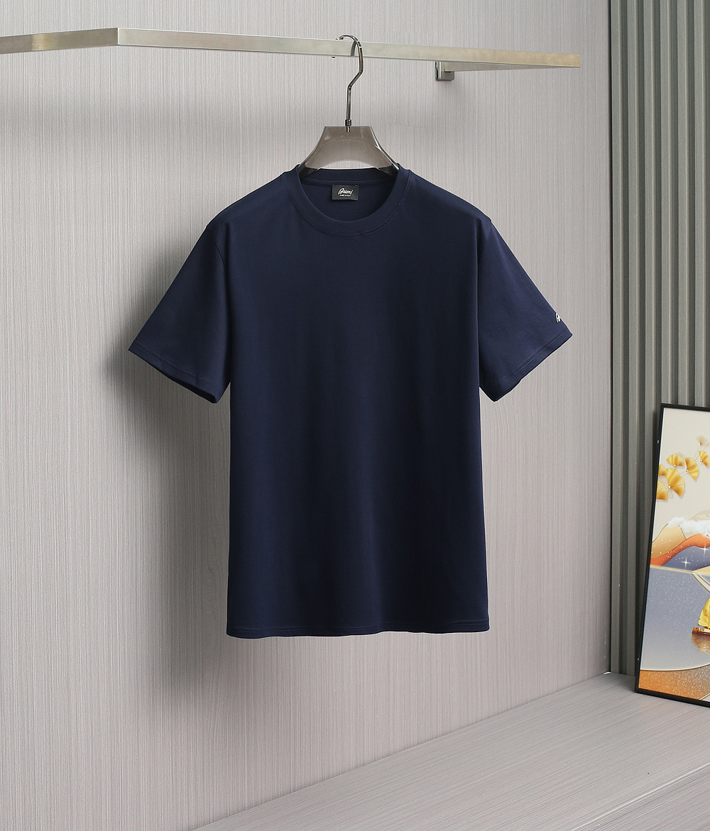 Briao Heren T-shirt van Tencel Katoen - Klassiek Design met Logo - Stijlvol en Comfortabel