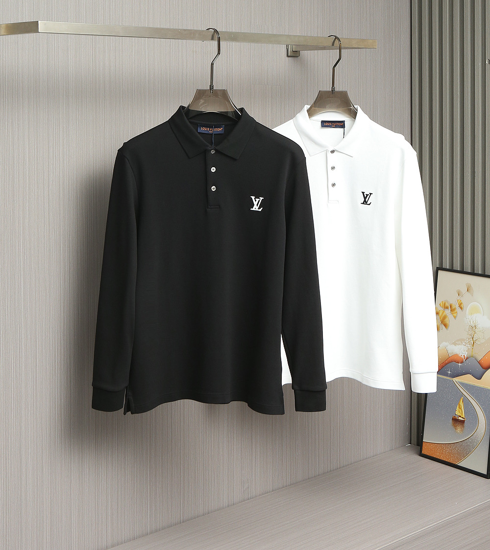 Louis Vuitton Men's Long Sleeve Polo Shirt, Cotton Blend, Classic Fit 2 i1758551913521 459 0 8
