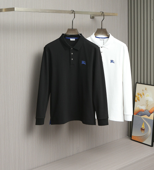 Burberry Long Sleeve Polo Shirt - Classic Style, Comfortable Cotton Fabric 1 Burberry Long Sleeve Polo Shirt - Classic Style, Comfortable Cotton Fabric