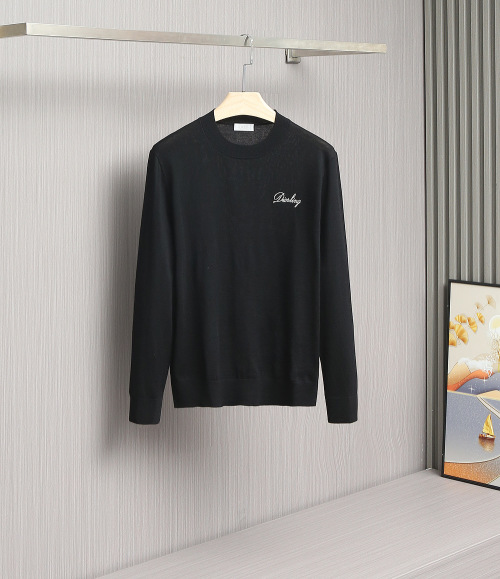 Dior Logo Embroidered Wool Sweater, Men's Classic Round Neck Knitwear 1 Dior Logo Embroidered Wool Sweater, Men's Classic Round Neck Knitwear