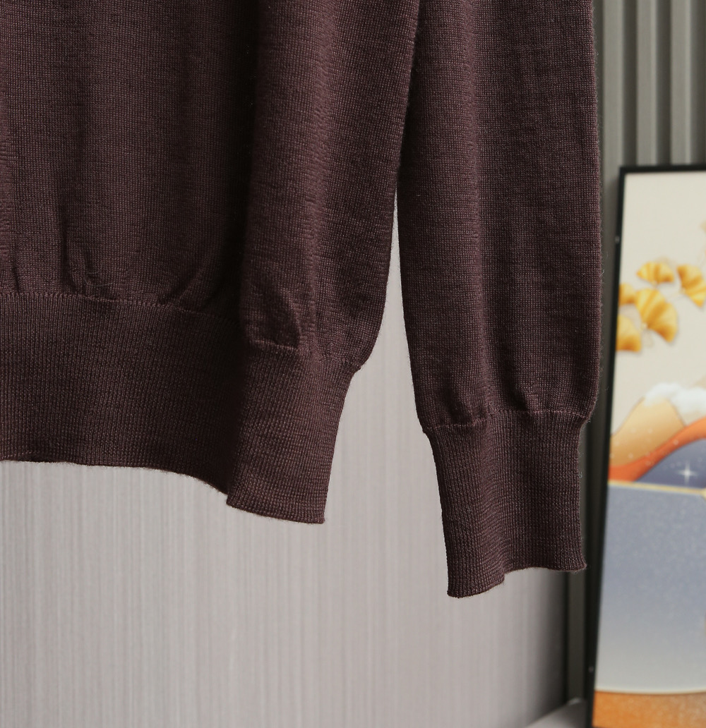 Dior Logo Embroidered Brown Wool Sweater, Men's Classic Style 7 i1760022693714 6884 0 4