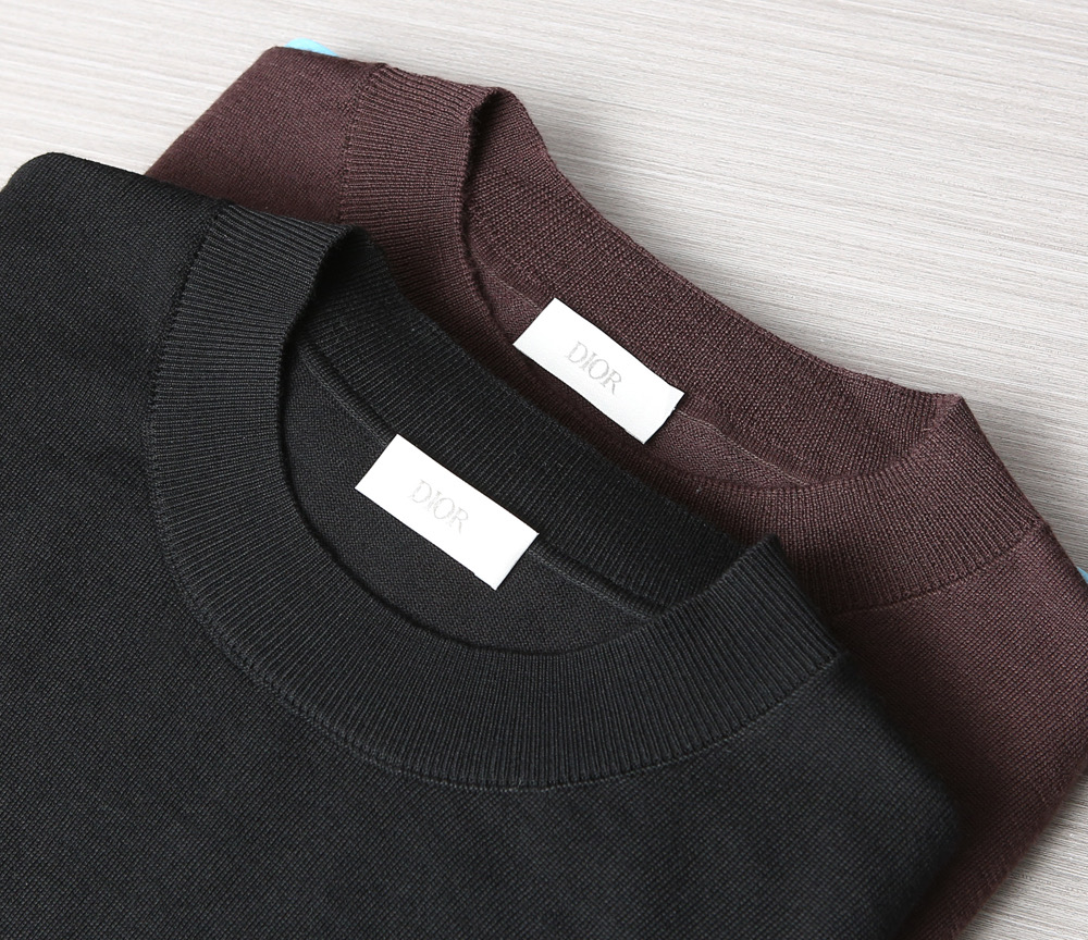 Dior Logo Embroidered Brown Wool Sweater, Men's Classic Style 11 i1760022725555 2960 0 9