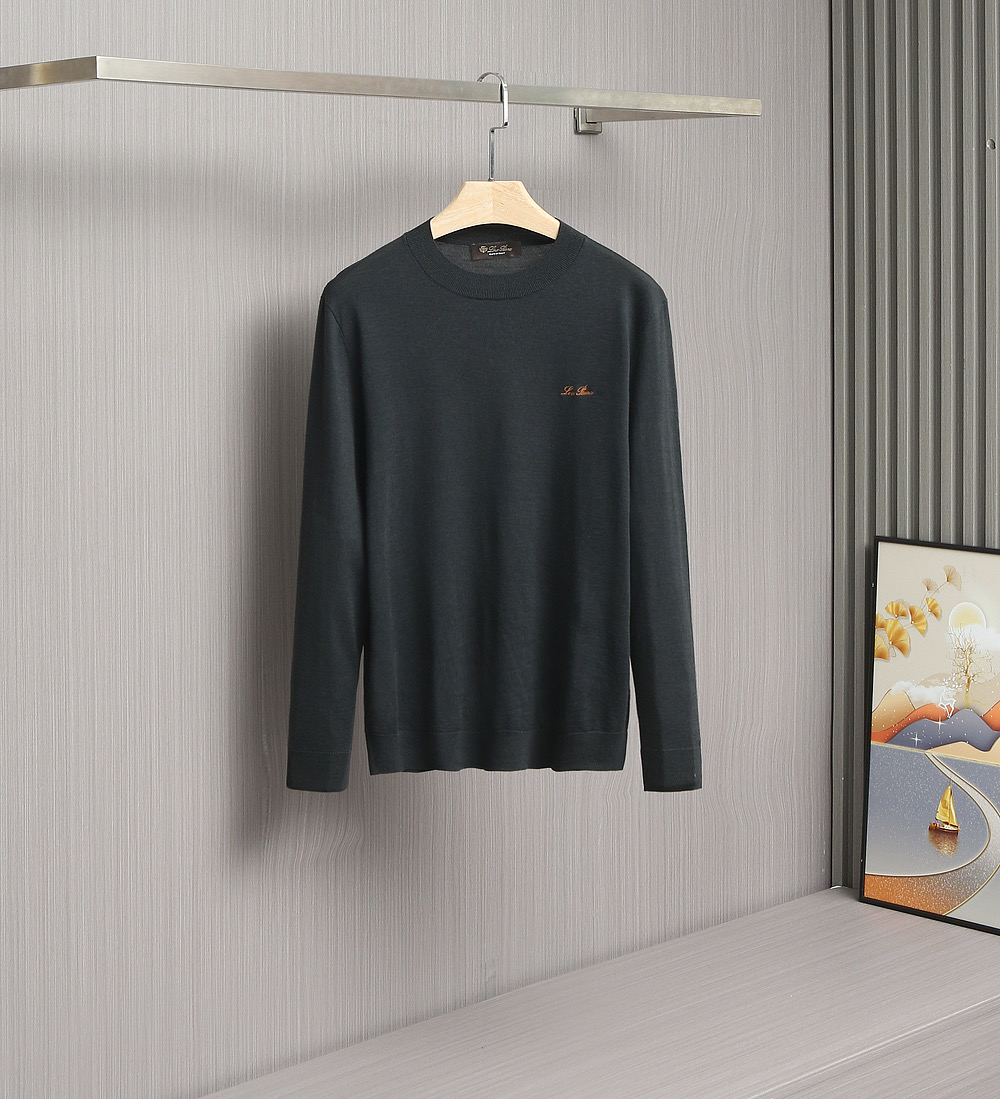 Pull Homme LP en Laine Mérinos Fine 100%, Manches Longues, Col Rond