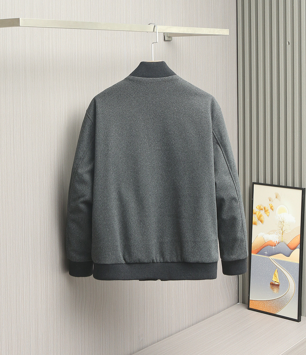 羽绒服 立领羊绒鹅绒夹克细节图