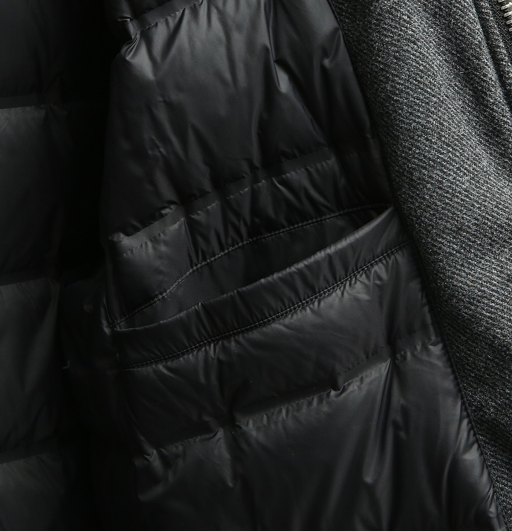 羽绒服 立领羊绒鹅绒夹克细节图