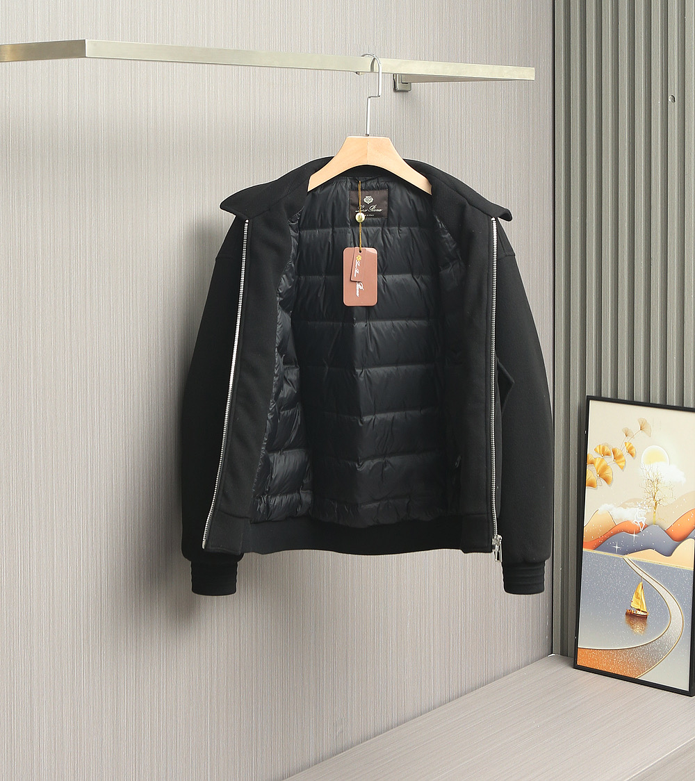 羽绒服 【25年秋冬新品震撼上架啦！🌹🌹🌹诺悠翩雅羊绒搭配内里鹅绒商务领夹克羽绒服。（Loro Pian