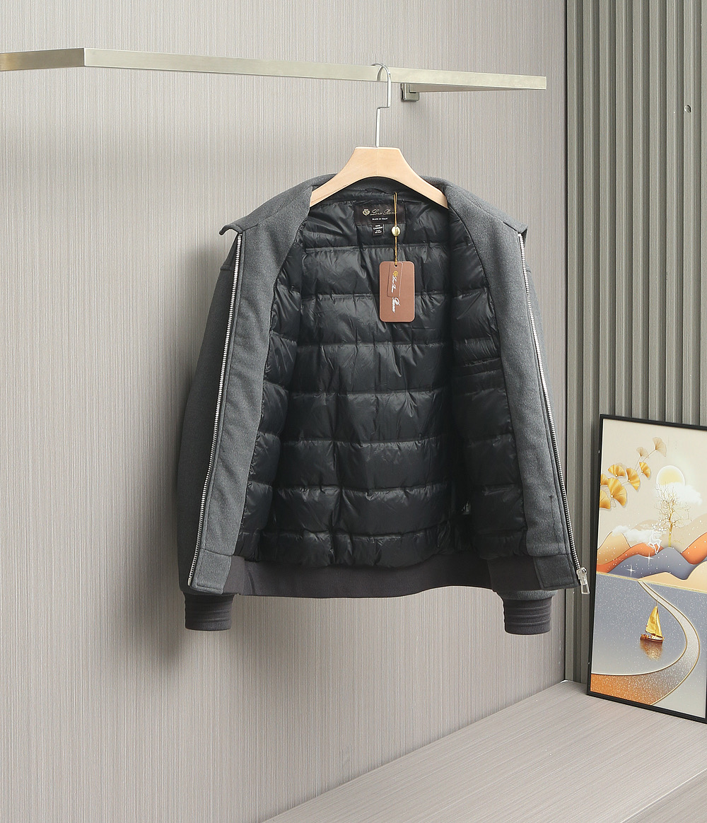 羽绒服 【25年秋冬新品震撼上架啦！🌹🌹🌹诺悠翩雅羊绒搭配内里鹅绒商务领夹克羽绒服。（Loro Pian