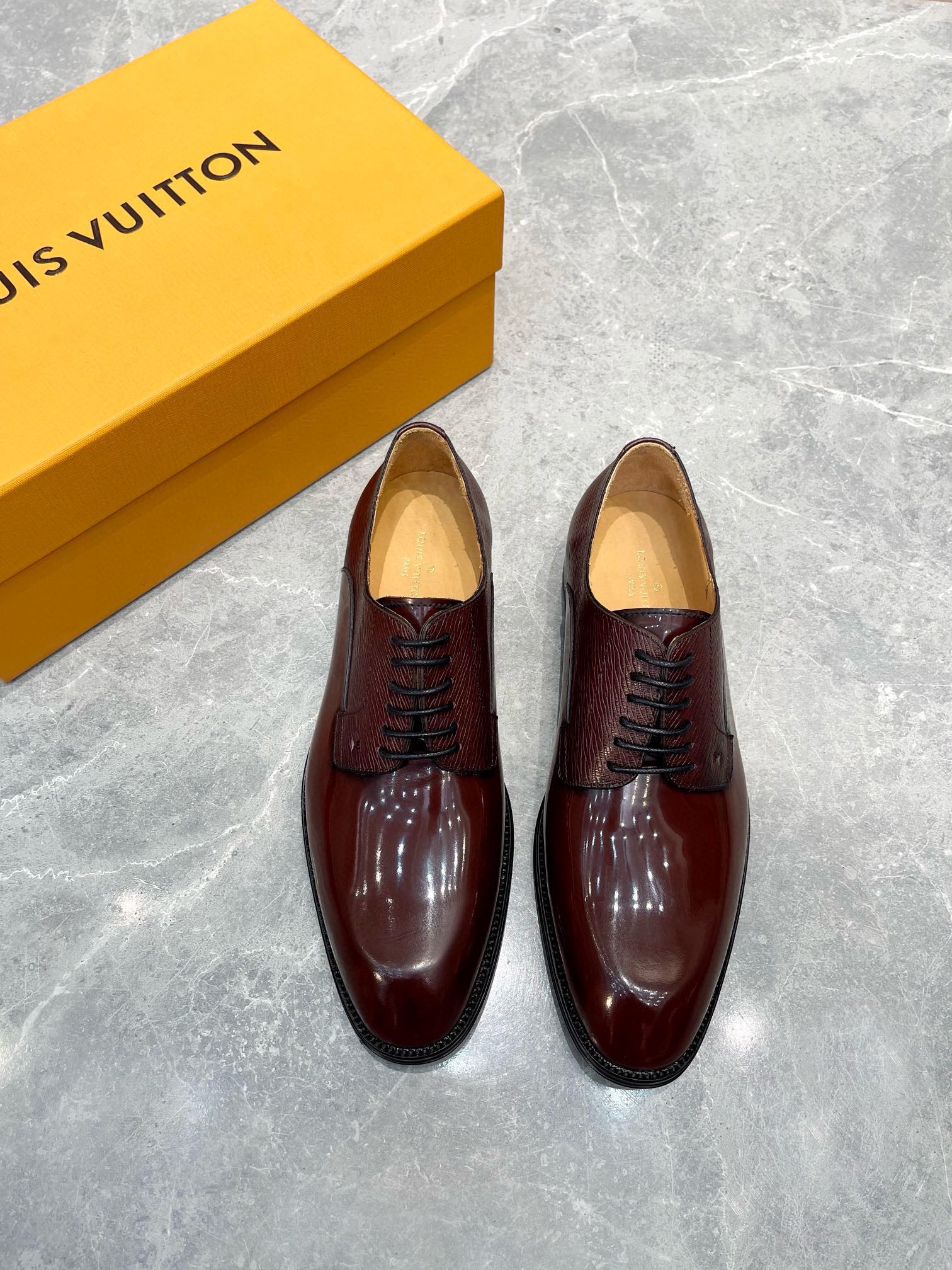 Cheap Wholesale Louis Vuitton Shoes Plain Toe Black Men Calfskin Cowhide Genuine Leather