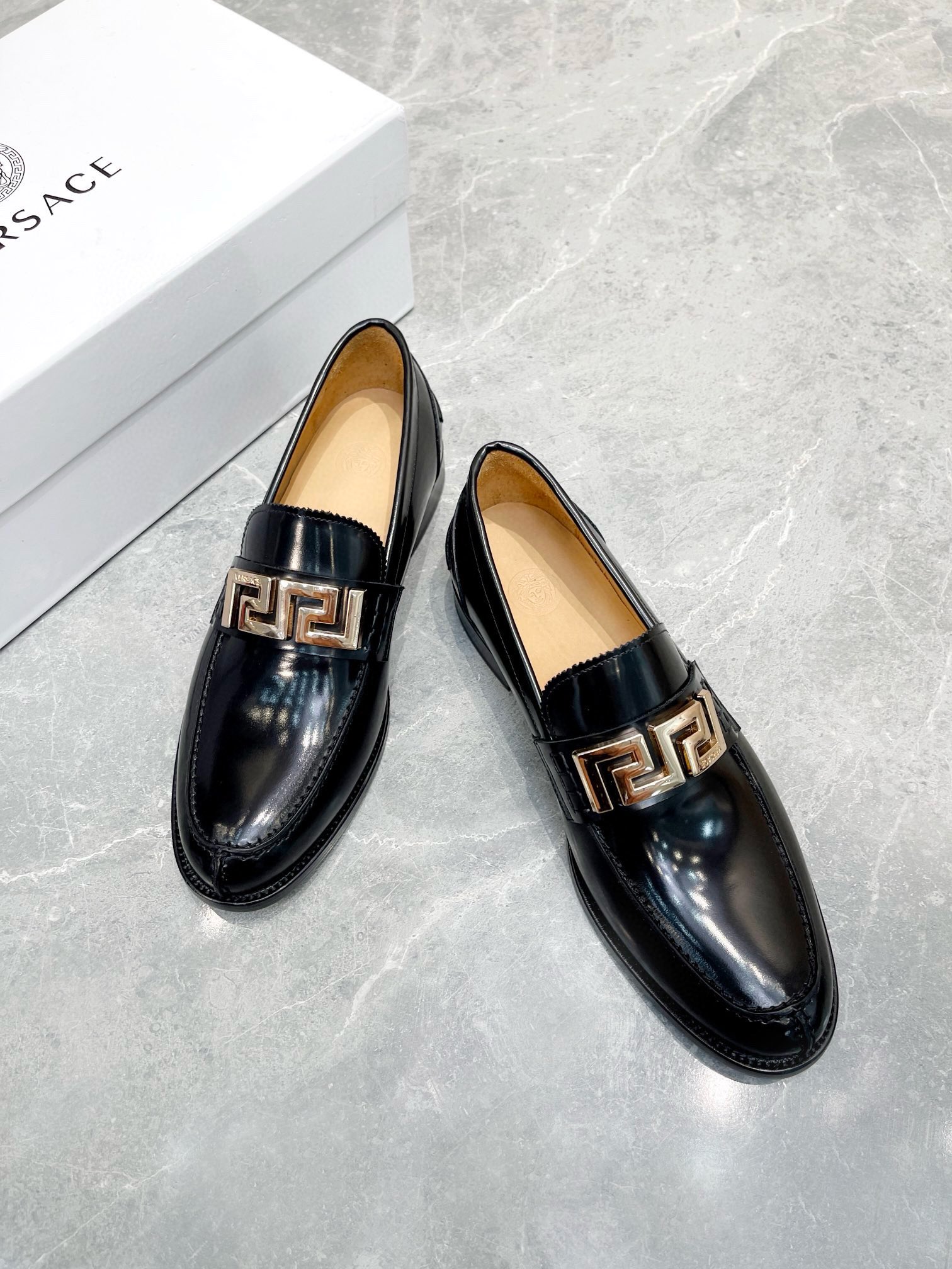 Versace Style Leather Men's Shoes style reference detail image 2 from source 781471