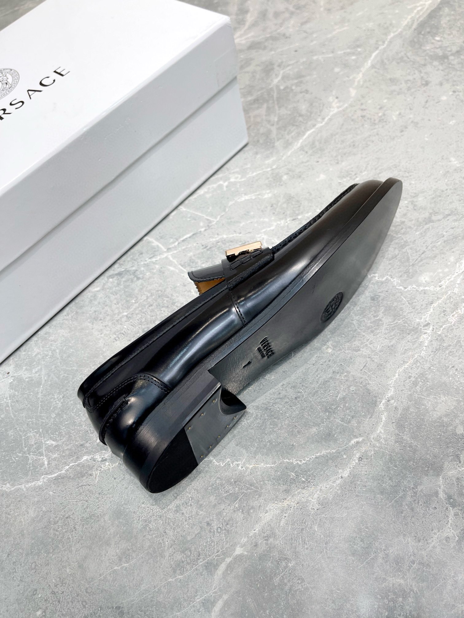 Versace Style Leather Men's Shoes style reference detail image 6 from source 781471