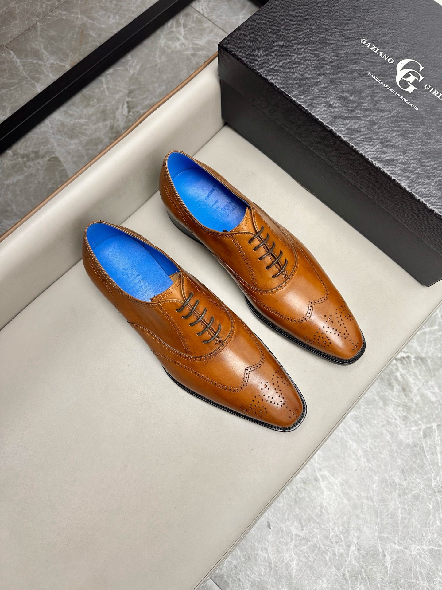 Elegantes Zapatos Oxford Gaziano Girling de Cuero Genuino para Hombre